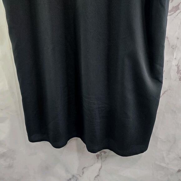 Avec Les Filles Dress Womens Large Black Lace Circle Front Zip V Mini Shift - Picture 7 of 12